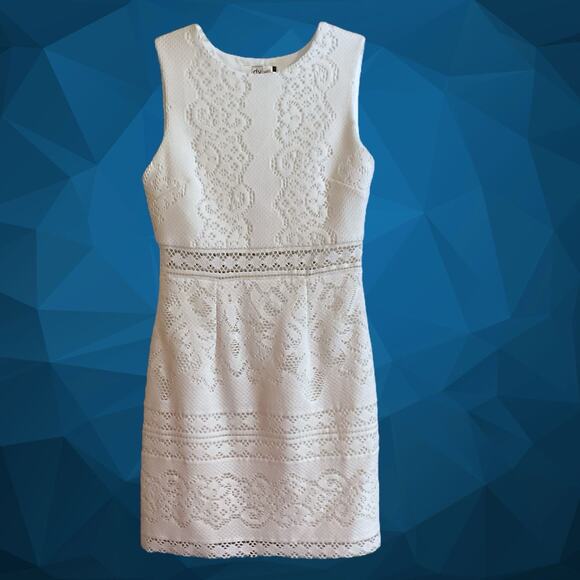 DOLCE VITA DRESS Women's Size XS White Lace Mini Lined Side Zip Wedding Shower - Picture 5 of 14